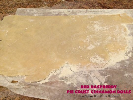 Red Raspberry Pie Crust Cinnamon Rolls | Can't Stay Out of the Kitchen | These #CinnamonRolls are awesome! My brothers and I would fight over them growing up. Homemade Pie Crust is filled with #RedRaspberryJam & sprinkled with cinnamon & sugar. These treats just dissolve in your mouth. Great for a #holiday #breakfast or for a snack any time--day or night! #Christmas #RedRaspberryPieCrustCinnamonRolls #brunch #HolidayBreakfast