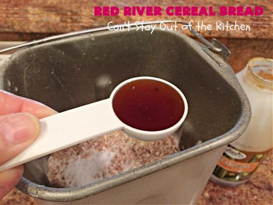 Red River Cereal Bread | Can't Stay Out of the Kitchen | This delicious homemade #bread is so easy since it's made in the #breadmaker! It uses #RedRiverCereal & #WholeWheatFlour along with #honey for a homey delicious taste that's incredibly good. If #HomemadeBread is your comfort food of choice, this one is fantastic. #BreadmakerBread #RedRiverCerealBread
