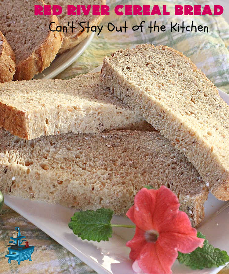 Red River Cereal Bread | Can't Stay Out of the Kitchen | This delicious homemade #bread is so easy since it's made in the #breadmaker! It uses #RedRiverCereal & #WholeWheatFlour along with #honey for a homey delicious taste that's incredibly good. If #HomemadeBread is your comfort food of choice, this one is fantastic. #BreadmakerBread #RedRiverCerealBread