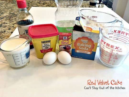 Red Velvet Cake | Can't Stay Out of the Kitchen | our favorite #RedVelvetCake recipe. This one has a luscious #creamcheese icing. Fabulous for anniversaries, #holidays or #Valentine'sDay. #cake #dessert #chocolate