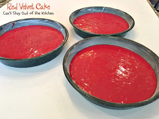 Red Velvet Cake | Can't Stay Out of the Kitchen | our favorite #RedVelvetCake recipe. This one has a luscious #creamcheese icing. Fabulous for anniversaries, #holidays or #Valentine'sDay. #cake #dessert #chocolate