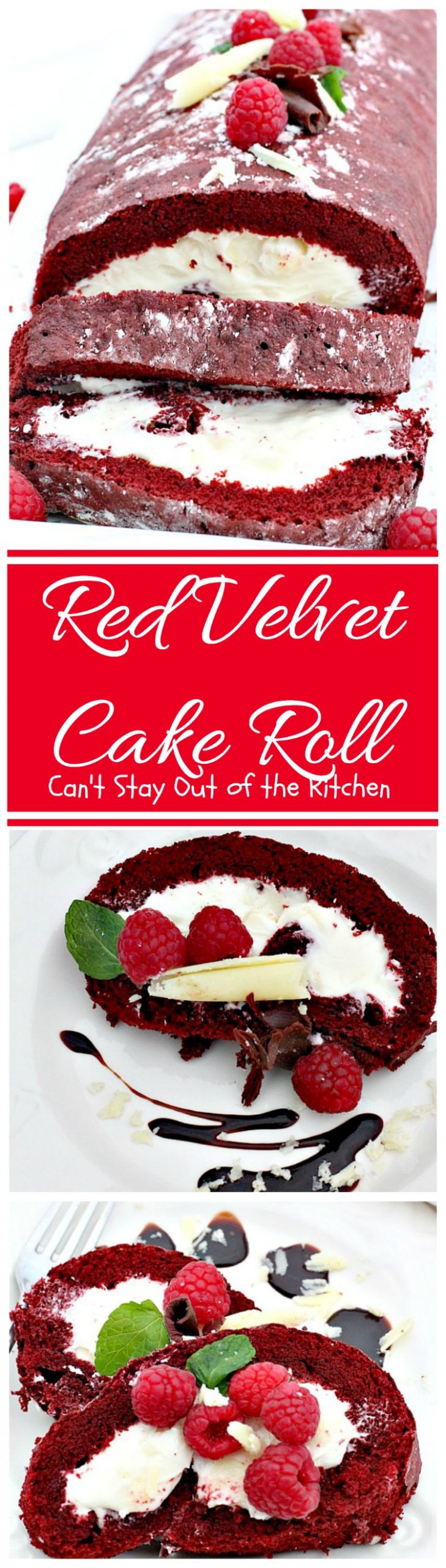 Red Velvet Cake Roll | Can't Stay Out of the Kitchen | spectacular #PaulaDeen recipe to die for! #RedVelvet #cake has a fantastic #whitechocolate #cheesecake filling. Great for the #holidays, anniversaries or #Valentine'sDay. #dessert #chocolate