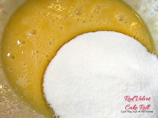 Red Velvet Cake Roll | Can't Stay Out of the Kitchen | spectacular #PaulaDeen recipe to die for! #RedVelvet #cake has a fantastic #whitechocolate #cheesecake filling. Great for the #holidays, anniversaries or #Valentine'sDay. #dessert #chocolate