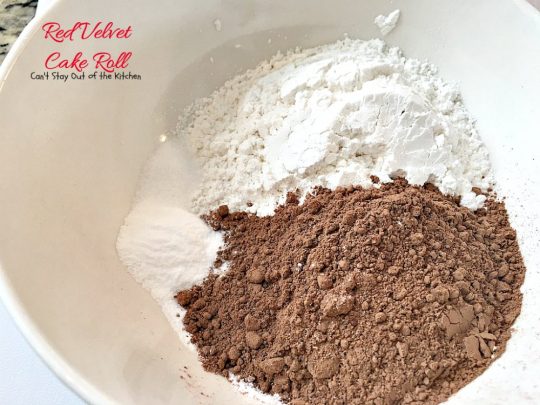 Red Velvet Cake Roll | Can't Stay Out of the Kitchen | spectacular #PaulaDeen recipe to die for! #RedVelvet #cake has a fantastic #whitechocolate #cheesecake filling. Great for the #holidays, anniversaries or #Valentine'sDay. #dessert #chocolate