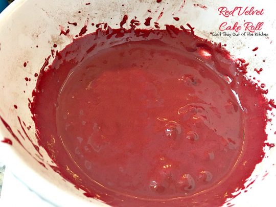 Red Velvet Cake Roll | Can't Stay Out of the Kitchen | spectacular #PaulaDeen recipe to die for! #RedVelvet #cake has a fantastic #whitechocolate #cheesecake filling. Great for the #holidays, anniversaries or #Valentine'sDay. #dessert #chocolate