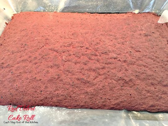 Red Velvet Cake Roll | Can't Stay Out of the Kitchen | spectacular #PaulaDeen recipe to die for! #RedVelvet #cake has a fantastic #whitechocolate #cheesecake filling. Great for the #holidays, anniversaries or #Valentine'sDay. #dessert #chocolate