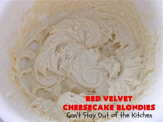 Red Velvet Cheesecake Blondies | Can't Stay Out of the Kitchen | these #RedVelvet #Brownies are so irresistible. The #Cheesecake layer is so mouthwatering. The combination of flavors is rich, decadent & heavenly. Terrific #dessert for #ValentinesDay, #MothersDay, birthdays, special occasions or #potlucks. #RedVelvetCheesecaakeBrownies #RedVelvetCheesecakeBlondies #holiday #RedVelvetDessert #HolidayDessert #ChocolateDessert