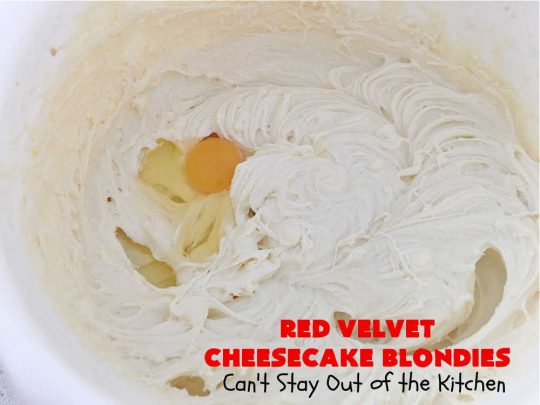Red Velvet Cheesecake Blondies | Can't Stay Out of the Kitchen | these #RedVelvet #Brownies are so irresistible. The #Cheesecake layer is so mouthwatering. The combination of flavors is rich, decadent & heavenly. Terrific #dessert for #ValentinesDay, #MothersDay, birthdays, special occasions or #potlucks. #RedVelvetCheesecaakeBrownies #RedVelvetCheesecakeBlondies #holiday #RedVelvetDessert #HolidayDessert #ChocolateDessert