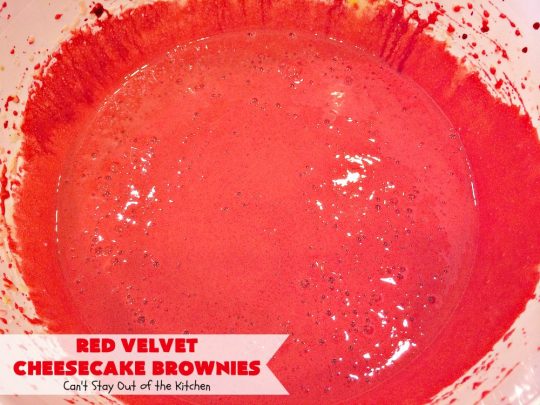 Red Velvet Cheesecake Brownies | Can't Stay Out of the Kitchen | these are the most awesome #redvelvet #brownies ever! They have a luscious #cheesecake layer swirled into the batter. Perfect #dessert for #holidays like #Christmas or #ValentinesDay.