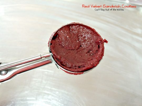 Red Velvet Sandwich Cookies | Can't Stay Out of the Kitchen | the most spectacular #redvelvet #cookie ever! These #whoopiepies have a luscious cream cheese, coconut and pecan frosting. They're absolutely amazing. #dessert