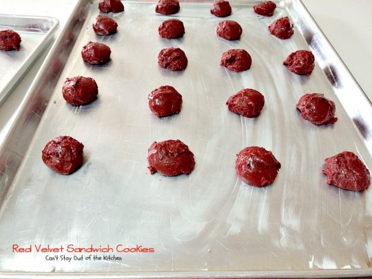 Red Velvet Sandwich Cookies | Can't Stay Out of the Kitchen | the most spectacular #redvelvet #cookie ever! These #whoopiepies have a luscious cream cheese, coconut and pecan frosting. They're absolutely amazing. #dessert