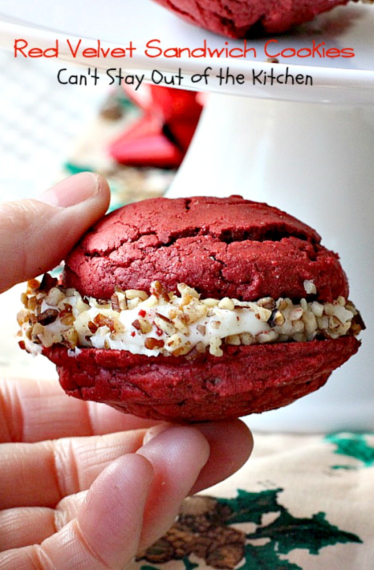 Red Velvet Sandwich Cookies | Can't Stay Out of the Kitchen