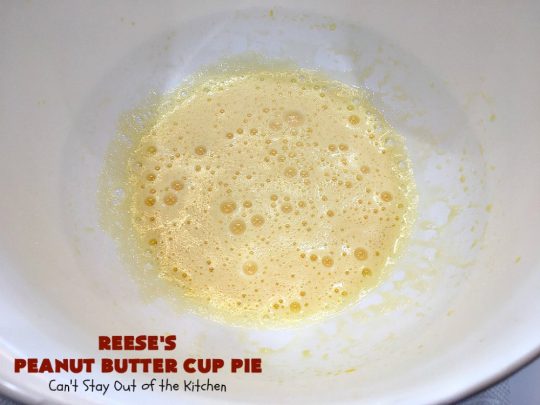 Reese's Peanut Butter Cup Pie | Can't Stay Out of the Kitchen | This fantastic #Pie will knock your socks off! It's sinfully rich, decadent & absolutely mouthwatering. It's filled with #ReesesPeanutButterCups! #Chocolate & #PeanutButter in a pie are the ultimate #dessert experience. Great for #holidays & special occasions. #ValentinesDay #HolidayDessert #ChocolateDessert #PeanutButterDessert #ReesesDessert #ReesesPeanutButterCupPie #Reeses