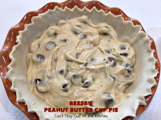 Reese's Peanut Butter Cup Pie | Can't Stay Out of the Kitchen | This fantastic #Pie will knock your socks off! It's sinfully rich, decadent & absolutely mouthwatering. It's filled with #ReesesPeanutButterCups! #Chocolate & #PeanutButter in a pie are the ultimate #dessert experience. Great for #holidays & special occasions. #ValentinesDay #HolidayDessert #ChocolateDessert #PeanutButterDessert #ReesesDessert #ReesesPeanutButterCupPie #Reeses