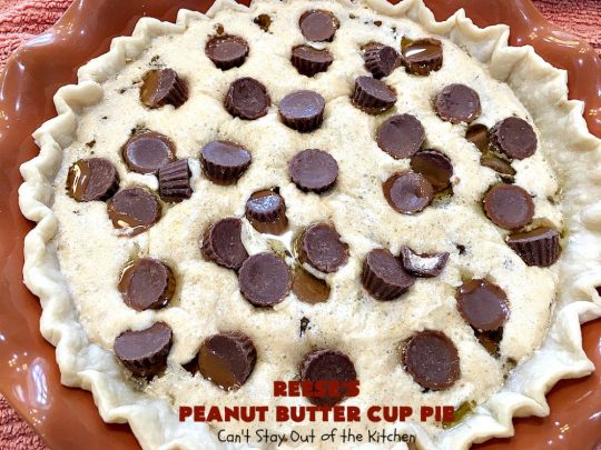 Reese's Peanut Butter Cup Pie | Can't Stay Out of the Kitchen | This fantastic #Pie will knock your socks off! It's sinfully rich, decadent & absolutely mouthwatering. It's filled with #ReesesPeanutButterCups! #Chocolate & #PeanutButter in a pie are the ultimate #dessert experience. Great for #holidays & special occasions. #ValentinesDay #HolidayDessert #ChocolateDessert #PeanutButterDessert #ReesesDessert #ReesesPeanutButterCupPie #Reeses