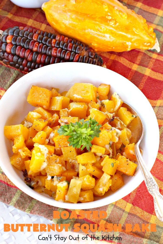 Roasted Butternut Squash Bake | Can't Stay Out of the Kitchen | this fabulous #butternutsquash #casserole is terrific for #Thanksgiving or #Christmas #holiday dinner menus. It's pretty easy to make but uses a six-cheese #Italian #cheese blend to add a wonderful cheesiness to the #recipe. #glutenfree #healthy, #cleaneating