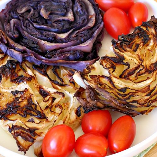 Roasted Cabbage | Can't Stay Out of the Kitchen | this delicious 4 ingredient #SideDish is so easy & a delightful way to serve #cabbage. #Healthy #Vegan #GlutenFree #LowCalorie #Vegetable #RoastedCabbage