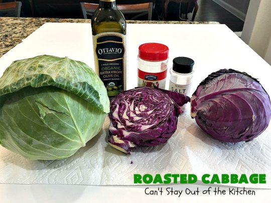 Roasted Cabbage | Can't Stay Out of the Kitchen | this delicious 4 ingredient #SideDish is so easy & a delightful way to serve #cabbage. #Healthy #Vegan #GlutenFree #LowCalorie #Vegetable #RoastedCabbage
