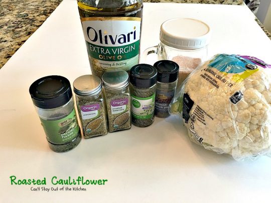 Roasted Cauliflower | Can't Stay Out of the Kitchen | fantastic side dish that's so quick & easy. Great for #holiday meals too. Healthy, low calorie, #glutenfree #vegan. #cauliflower