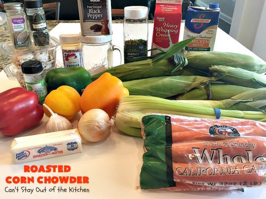 Roasted Corn Chowder | Can't Stay Out of the Kitchen | this is one of our favorite #soup recipes & amazing comfort food for the #fall. Dinner can be ready in about 30 minutes with this #corn #chowder. #glutenfree