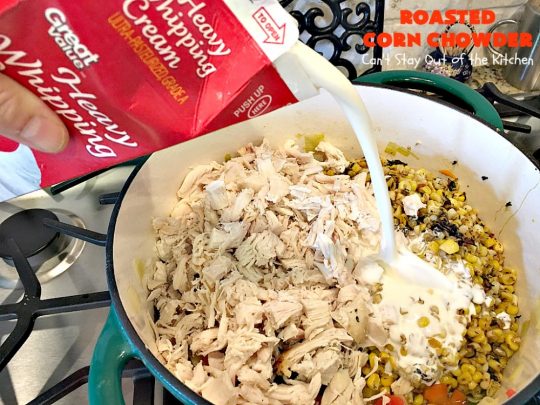 Roasted Corn Chowder | Can't Stay Out of the Kitchen | this is one of our favorite #soup recipes & amazing comfort food for the #fall. Dinner can be ready in about 30 minutes with this #corn #chowder. #glutenfree