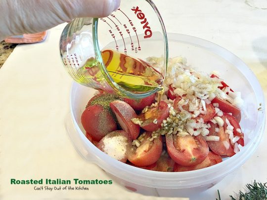 Roasted Italian Tomatoes | Can't Stay Out of the Kitchen | these #tomatoes are heavenly. You won't want to make them any other way after trying these! Great for a #holiday #sidedish too. #glutenfree #vegan #cleaneating