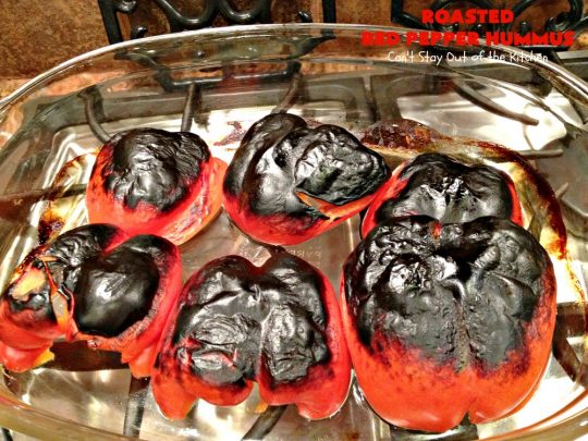 Roasted Red Pepper Hummus | Can't Stay Out of the Kitchen | this is one of the most delectable #hummus #recipes on the planet! It is absolutely succulent & amazing. It's a wonderful treat with #VeggieDippers if you're looking for a #healthy, #LowCalorie, #GlutenFree & #Vegan snack. #appetizer #tailgating #RoastedRedPepperHummus #VeganAppetizer #GlutenFreeAppetizer