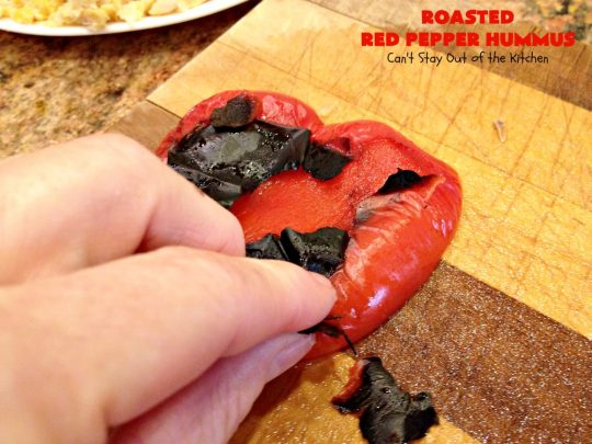 Roasted Red Pepper Hummus | Can't Stay Out of the Kitchen | this is one of the most delectable #hummus #recipes on the planet! It is absolutely succulent & amazing. It's a wonderful treat with #VeggieDippers if you're looking for a #healthy, #LowCalorie, #GlutenFree & #Vegan snack. #appetizer #tailgating #RoastedRedPepperHummus #VeganAppetizer #GlutenFreeAppetizer