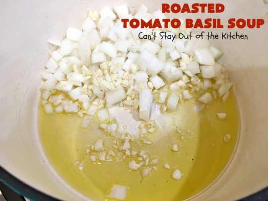 Roasted Tomato Basil Soup | Can't Stay Out of the Kitchen | terrific #InaGarten #recipe made with roasted #tomatoes. It's irresistible on cold, winter nights. Our company raved over this scrumptious #TomatoBasilSoup. This comfort food #soup is #healthy, #LowCalorie, #CleanEating, #Vegan & #GlutenFree. #basil #TheBarefootContessa #RoastedTomatoBasilSoup