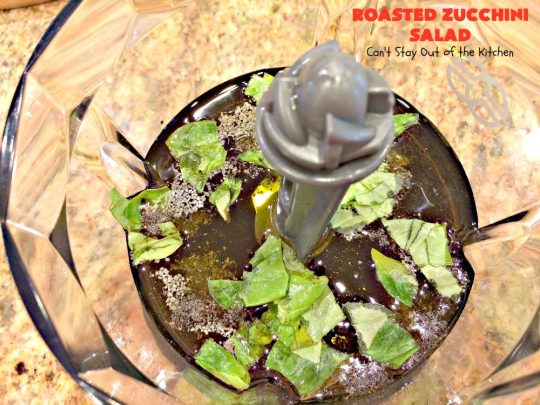 Roasted Zucchini Salad | Can't Stay Out of the Kitchen | this amazing #salad is chocked full of #veggies. It's perfect for potlucks, #BBQs and #LaborDay parties. #glutenfree #zucchini #parmesancheese