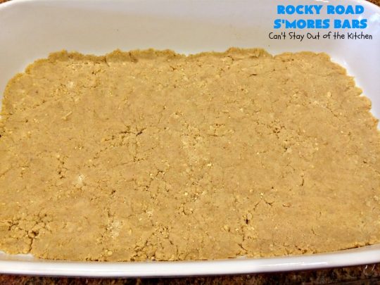 Rocky Road S'Mores Bars | Can't Stay Out of the Kitchen | We have loved these #brownies for decades! They are absolutely mouthwatering & will have you drooling from the first bite. #cookies #RockyRoad #dessert #Marshmallows  #SMoresBars #GrahamCrackers #RockyRoadSmoresBars #chocolate #MarshmallowDessert #ChocolateDessert #RockyRoadDessert #SmoresDessert #Tailgating