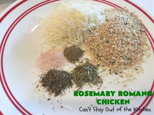 Rosemary Romano Chicken | Can't Stay Out of the Kitchen | this fabulous #chicken entree can be oven ready in 5 minutes! Great #casserole to make when you're short on time for weeknight dinners or company. #RomanoCheese #GlutenFree #rosemary #RosemaryRomanoChicken