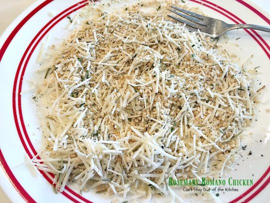 Rosemary Romano Chicken | Can't Stay Out of the Kitchen | this fabulous #chicken entree can be oven ready in 5 minutes! Great #casserole to make when you're short on time. #romanocheese #glutenfree