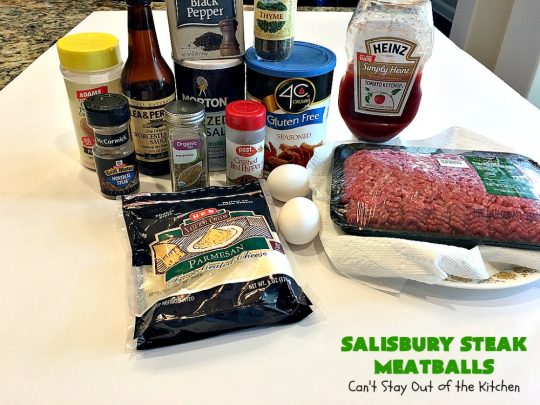 Salisbury Steak Meatballs | Can't Stay Out of the Kitchen | these sumptuous #meatballs were a big hit with our company. Serve over #rice or #noodles. #glutenfree #salisburysteak #beef