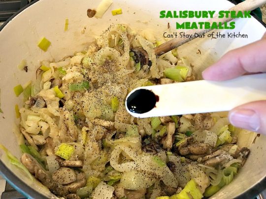 Salisbury Steak Meatballs | Can't Stay Out of the Kitchen | these sumptuous #meatballs were a big hit with our company. Serve over #rice or #noodles. #glutenfree #salisburysteak #beef