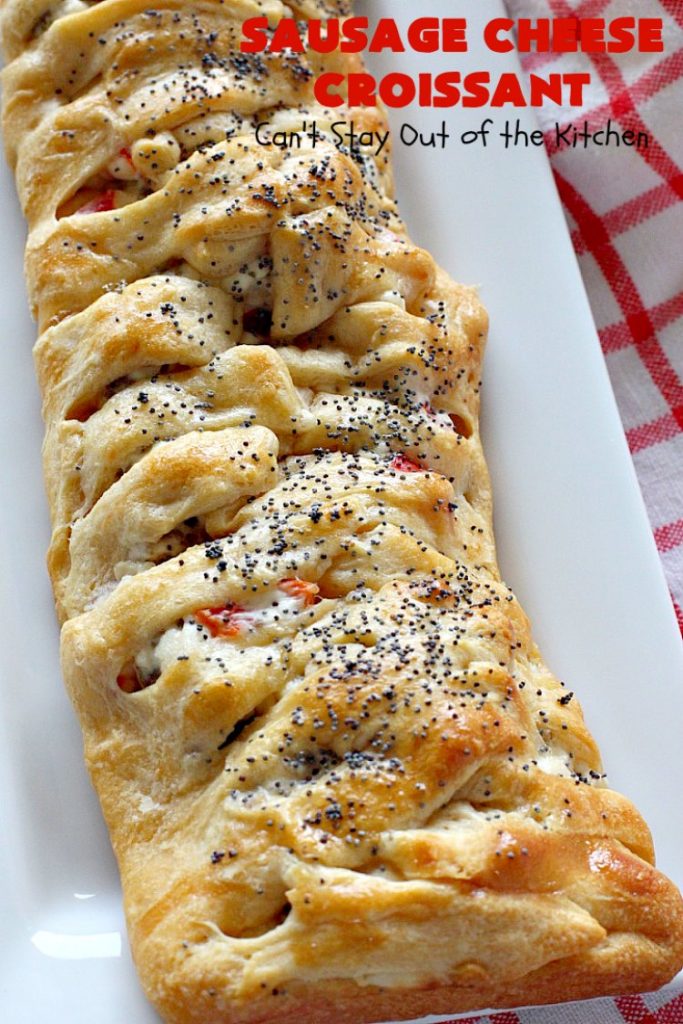 Sausage Cheese Croissant | Can't Stay Out of the Kitchen | this delicious #croissant is stuffed with #sausage & cream cheese and perfect for a #holiday or company #breakfast.