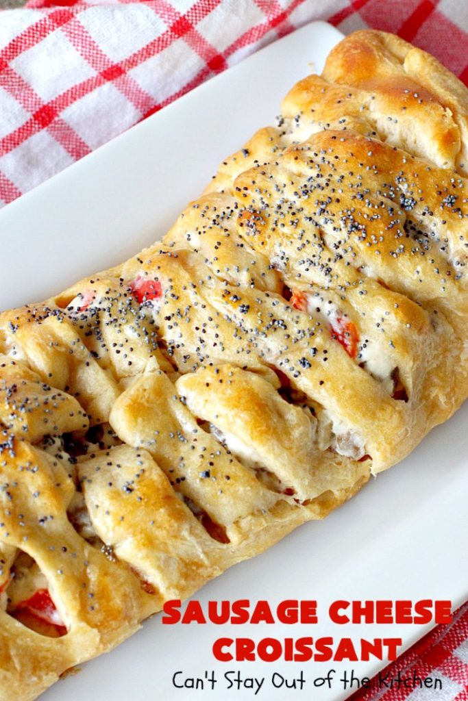 Sausage Cheese Croissant | Can't Stay Out of the Kitchen | this delicious #croissant is stuffed with #sausage & cream cheese and perfect for a #holiday or company #breakfast.