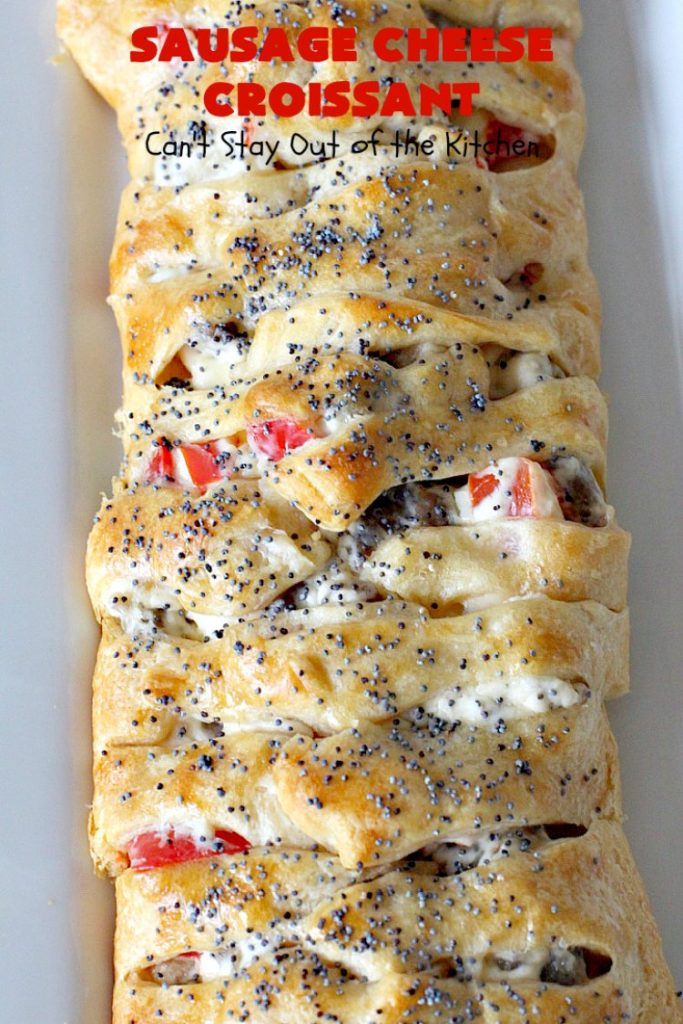 Sausage Cheese Croissant | Can't Stay Out of the Kitchen | this delicious #croissant is stuffed with #sausage & cream cheese and perfect for a #holiday or company #breakfast.
