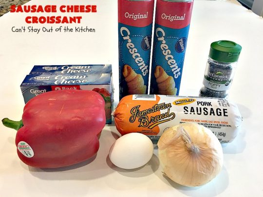 Sausage Cheese Croissant | Can't Stay Out of the Kitchen | this delicious #croissant is stuffed with #sausage & cream cheese and perfect for a #holiday or company #breakfast.
