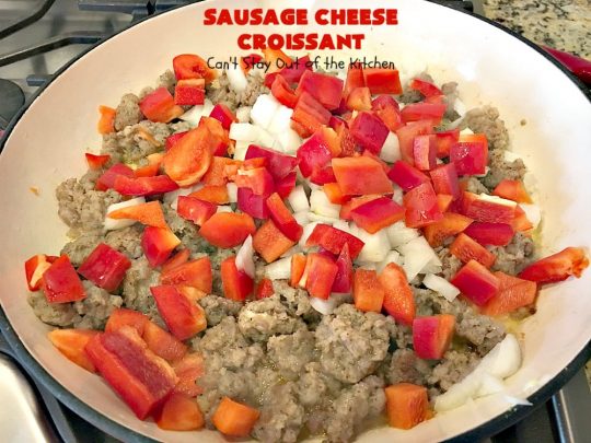 Sausage Cheese Croissant | Can't Stay Out of the Kitchen | this delicious #croissant is stuffed with #sausage & cream cheese and perfect for a #holiday or company #breakfast.