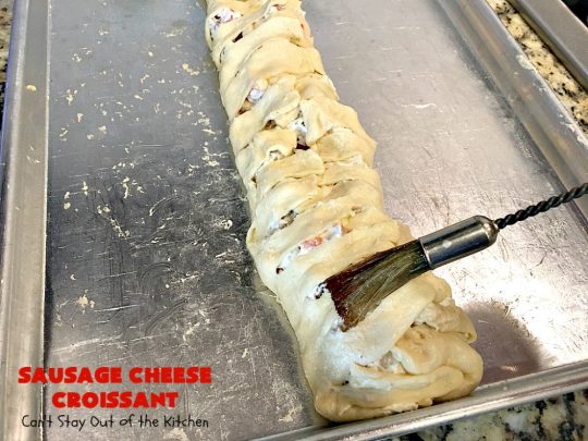 Sausage Cheese Croissant | Can't Stay Out of the Kitchen | this delicious #croissant is stuffed with #sausage & cream cheese and perfect for a #holiday or company #breakfast.
