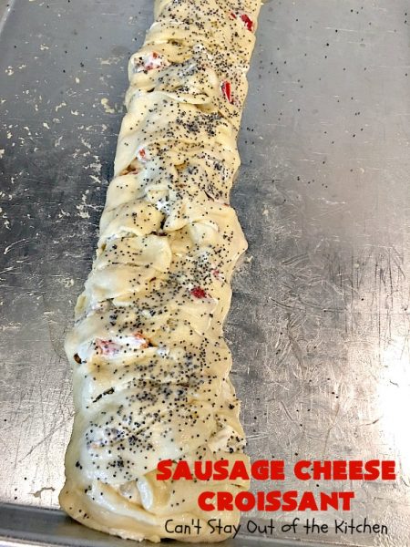 Sausage Cheese Croissant | Can't Stay Out of the Kitchen | this delicious #croissant is stuffed with #sausage & cream cheese and perfect for a #holiday or company #breakfast.