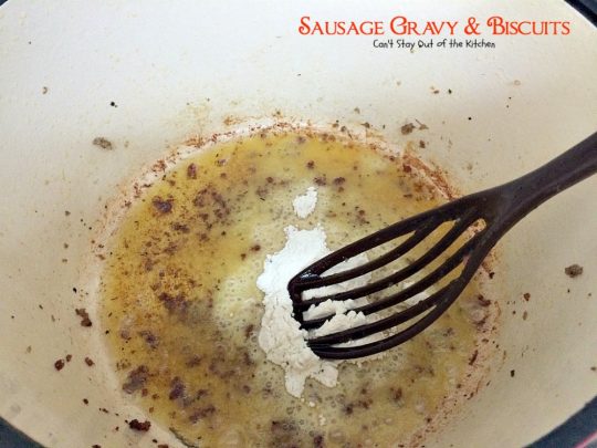 Sausage Gravy and Biscuits | Can't Stay Out of the Kitchen | this fantastic #breakfast #entree is wonderful served over homemade biscuits and is great for #holidays or country breakfasts. #sausage