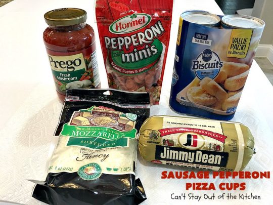 Sausage Pepperoni Pizza Cups | Can't Stay Out of the Kitchen | these outrageous miniature #pizzas are terrific for #holiday parties, #NewYearsDay, #tailgating parties & the #SuperBowl. This amazing 5-ingredient #recipe will rock your world! Every bite is sumptuous & irresistible. #sausage #pepperoni #MozzarellaCheese #MiniaturePizza #SausagePepperoniPizzaCups