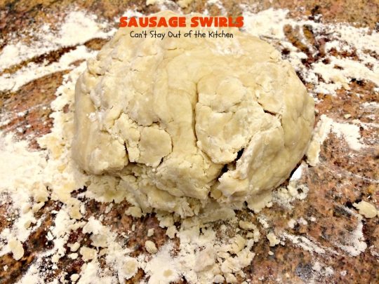 Sausage Swirls | Can't Stay Out of the Kitchen | Terrific #brunch idea for the #holidays. Roll up cooked #sausage in pie crust, bake & voila! You have the best #breakfast imaginable. #HolidayBreakfast #ChristmasBreakfast #NewYearsDayBreakfast #pork #SausageBreakfast