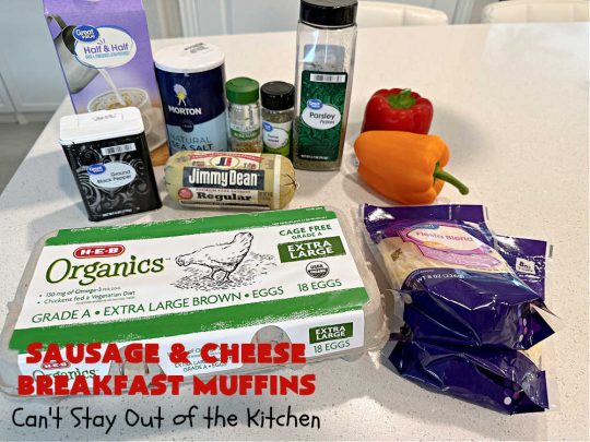Sausage and Cheese Breakfast Muffins | Can't Stay Out of the Kitchen | these fabulous #BreakfastMuffins include #sausage, #CheddarCheese & #eggs in a cheesy #HashBrown crust. The #muffins are seasoned delightfully & one of the best #breakfast options you'll ever find. Great reheated & can be frozen. #pork #HolidayBreakfast #SausageAndCheeseBreakfastMuffins