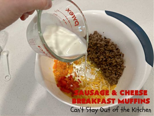 Sausage and Cheese Breakfast Muffins | Can't Stay Out of the Kitchen | these fabulous #BreakfastMuffins include #sausage, #CheddarCheese & #eggs in a cheesy #HashBrown crust. The #muffins are seasoned delightfully & one of the best #breakfast options you'll ever find. Great reheated & can be frozen. #pork #HolidayBreakfast #SausageAndCheeseBreakfastMuffins