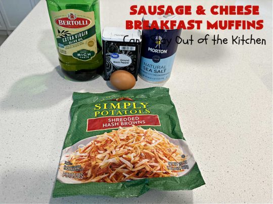 Sausage and Cheese Breakfast Muffins | Can't Stay Out of the Kitchen | these fabulous #BreakfastMuffins include #sausage, #CheddarCheese & #eggs in a cheesy #HashBrown crust. The #muffins are seasoned delightfully & one of the best #breakfast options you'll ever find. Great reheated & can be frozen. #pork #HolidayBreakfast #SausageAndCheeseBreakfastMuffins