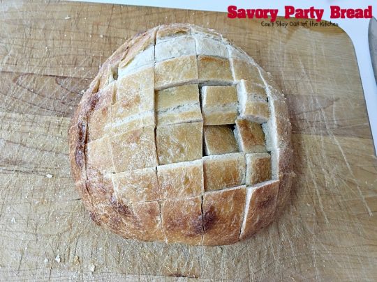 Savory Party Bread | Can't Stay Out of the Kitchen | this awesome #bread is a great #appetizer for any party. Quick, easy & so scrumptious you'll be drooling over every bite. #montereyjackcheese