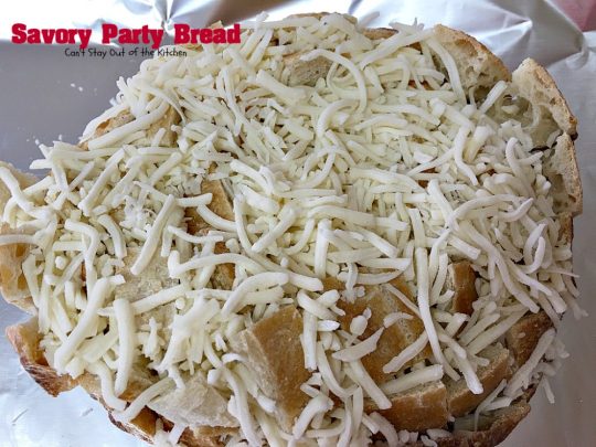 Savory Party Bread | Can't Stay Out of the Kitchen | this awesome #bread is a great #appetizer for any party. Quick, easy & so scrumptious you'll be drooling over every bite. #montereyjackcheese